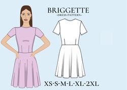 dress pdf pattern sewing patterns basic pdf woman dress pdf pack size xs - xl instant download xs - 2 xl