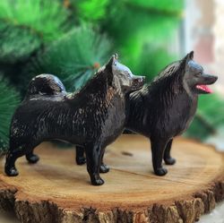 figurine schipperke dog ceramics handmade, schipperke statuette