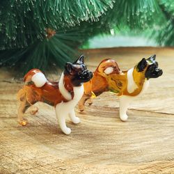 figurine american akita dog style of murano glass, statuette akita