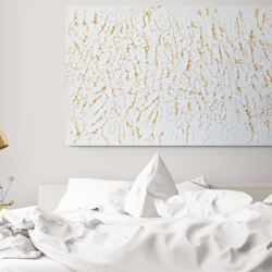 textured white golden painting abstract montain landscape 3d modern wall decor