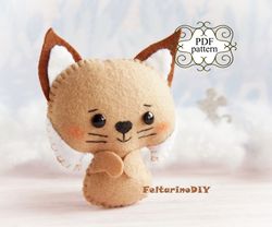 felt lynx pattern, felt animal pattern, felt toy patterns, felt pattern pdf, felt bobcat pattern