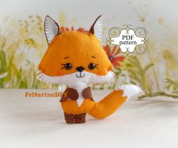 felt fox pattern, felt animal pattern, felt forest animals patterns, felt toy patterns, felt pattern pdf