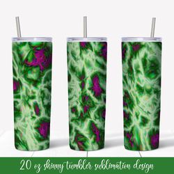 Green Magenta Abstract Tumbler Wrap Sublimation