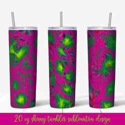 magenta green abstract tumbler wrap sublimation