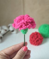 crochet pattern carnation - crochet flower pin - pdf tutorial diy brooch flower - mother's day gift - easy crochet