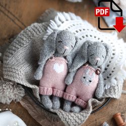 knitted bunny pattern. amigurumi tutorial. knitting toys