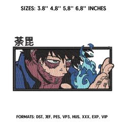 dabi embroidery design file/ my hero academia anime embroidery design/ machine  design pes dst. boku no hero academia