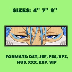 grimmjow eyes embroidery design, anime eyes embroidery, anime pes design, machine embroidery pattern, anime digitizing