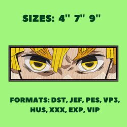 zenitsu eyes embroidery design, anime eyes embroidery, anime pes design, machine embroidery pattern, anime digitizing