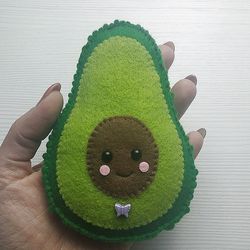 avocado toy, felt avocado, plush avocado, felt ornament, toddler kids toys, kawaii avocado, gift for her, gift for him