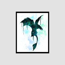 how to train your dragon toothless set disney art print digital files decor nursery room watercolor