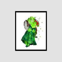 shrek fiona disney art print digital files decor nursery room watercolor