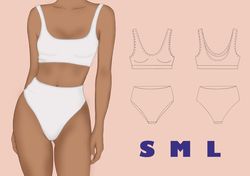 olivia  bikini pattern pdf sewing s m l