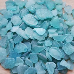 aqua sea glass authentic beach glass mixed sizes