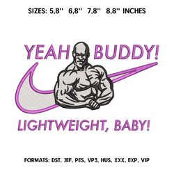 yeah buddy, lightweight, baby/anime embroidery design file/ anime design/ embroidery pattern/ design pes dst format