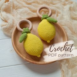 lemon baby rattle crochet pattern - new baby soft toy instruction pdf - easy tutorial for beginners