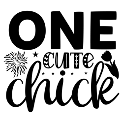 one-cute-chick-tshirt design template  vectorfreek