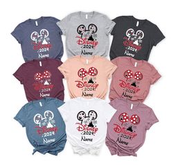 custom name disneyland matching family shirts, disney trip 2024 family shirts, disney mickey minnie, disney vacation tee