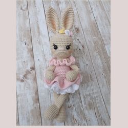 handmade bunny girl / crochet doll / tutu dressing / handmade amigurumi soft toy / perfect gift for kids / birthday gift