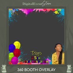 360 colorful birthday bash overlay colorful ballons party touchpix paint party video booth overlay photo bday slomo 360