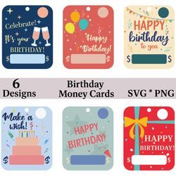 birthday money card holder png & svg designs | lip balm pouch money holder | digital download