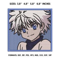 Killua Zoldyck Embroidery Design File / Hunter x Hunter Anime Embroidery Design/ Machine embroidery pattern.  Pes Dst