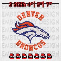 Denver Broncos Logo embroidery design, NFL teams Embroidery Designs, NFL Logo, Machine Embroidery, Instant Download