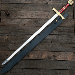 honorable cross display sword - medieval replica collectible stainless steel templar crusader knights sword