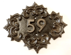 old fashioned address number sign 59 cast iron address plaque vintage