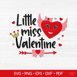 little miss valentine svg - girl valentine - valentines day svg