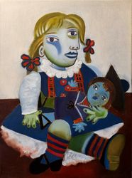 original copy oil painting doll artwork on canvas pablo picasso painting collection painting painting on children room