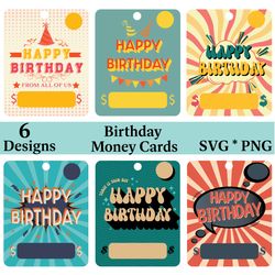 birthday money card holder png & svg designs | lip balm pouch money holder | digital download