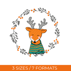 deer, embroidery machine file, embroidery design, deer embroidery, animals embroidery, christmas embroidery