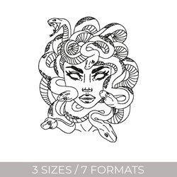 medusa embroidery design, embroidery file, pes embroidery designs, sea embroidery