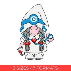 doctor embroidery design, digital embroidery, embroidery file, medical embroidery, gnomes embroidery
