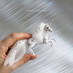 unicorn. miniature figurine. realistic crocheted mini toy. great gift for unicorn lovers