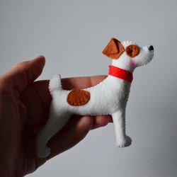 felt jack russell terrier  dog ornament handcrafted custom pet , stuffed animals for crib mobile,