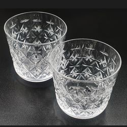 vintage pair small crystal glass ussr 1950s