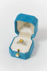 ring box grand genuine suede monogrammed octagon velvet ring box vintage handmade antique engagement wedding proposal