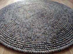 crochet round rug, crochet handmade rug, interior crochet rug