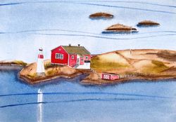 original watercolor painting of norway, 11 by 14 inches