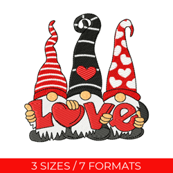Valentines Day gnomes,  Embroidery design, Embroidery file, Pes embroidery, Jef embroidery, Valentine Day embroidery