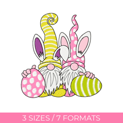 Easter gnomes, Easter embroidery design, Embroidery file, Pes embroidery designs, Jef embroidery, Bunny embroidery