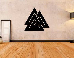 valknut sticker, ancient scandinavian symbol, wall sticker vinyl decal mural art decor