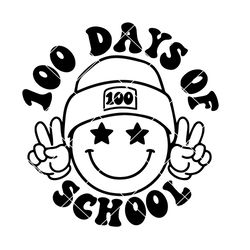 100 days of school svg, happy 100 days svg, retro smiley face svg, 100 days teacher shirt, svg files for cricut