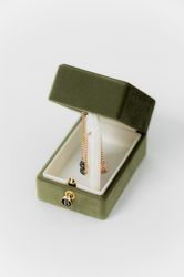silk velvet jewelry box - oblong - velvet vintage style handmade monogram engagement wedding proposals temple