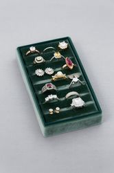 oblong jewelry rings display box storage velvet box vintage style handmade antique engagement wedding proposals temple