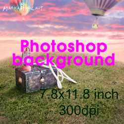 air balloons digital background layered psd