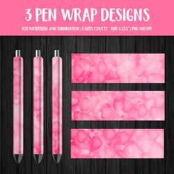 pink hearts background pen sublimation wrap png