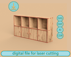 dollhouse shelving unit kallax, shelf unit - digital laser cut files, svg, 1/6 scale furniture. shelving unit for doll